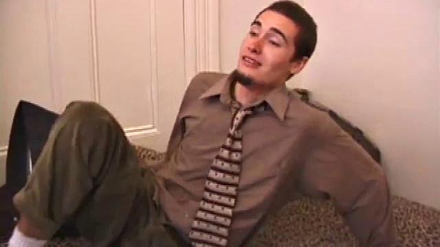 Lex is a straight boy, but he was really turned on watching another guy jerk off, so he jumped at the opportunity to do the same, on camera. Lex leans back, lets his mind wander and before long has a nice boner between his legs.