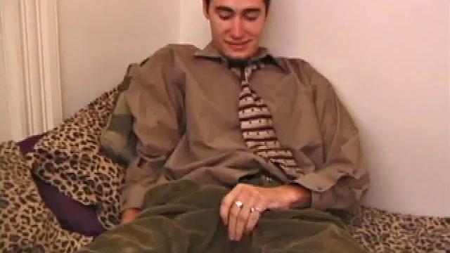 Lex is a straight boy, but he was really turned on watching another guy jerk off, so he jumped at the opportunity to do the same, on camera. Lex leans back, lets his mind wander and before long has a nice boner between his legs.