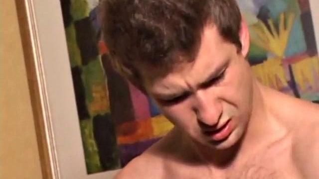 As the video plays, young Donovan Woodside kicks back on a couch and works up a stiff one. Some serious stroking follows, with a little ass play for added stimulation.