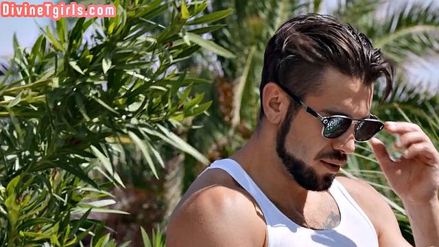 Big-titted TS buttfucked by lover