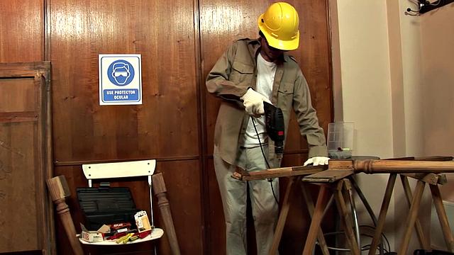 Facundo drops by to see how the carpentry is progressing, but these two young Latinos would rather get into each other's pants than talk about wood work.