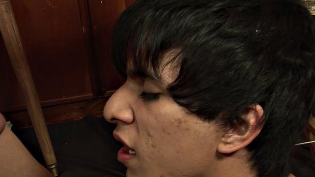 Facundo drops by to see how the carpentry is progressing, but these two young Latinos would rather get into each other's pants than talk about wood work.