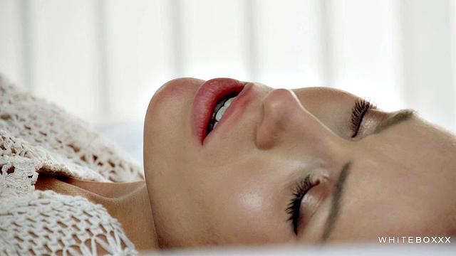 Blonde girl relaxing with anal sex