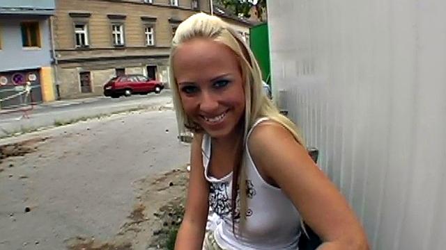 Sexy public babe fucked wildly in tight pussy