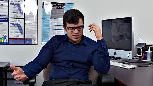 A hot employee get pounded hard by her boss in a wild office threesome