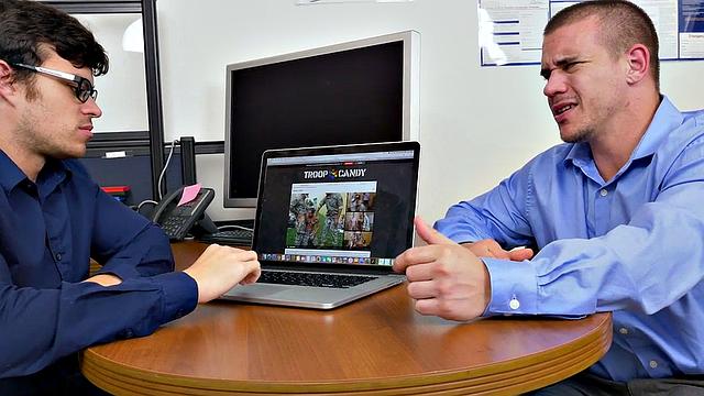 A hot employee get pounded hard by her boss in a wild office threesome