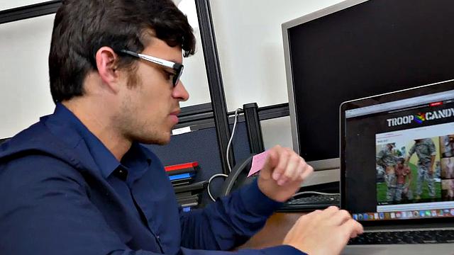 A hot employee get pounded hard by her boss in a wild office threesome