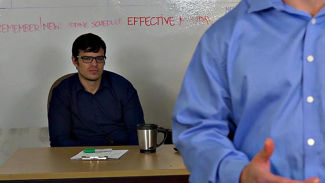 A hot employee get pounded hard by her boss in a wild office threesome