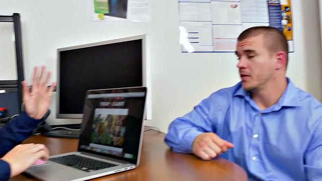 A hot employee get pounded hard by her boss in a wild office threesome