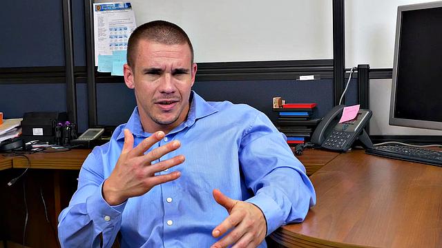 A hot employee get pounded hard by her boss in a wild office threesome