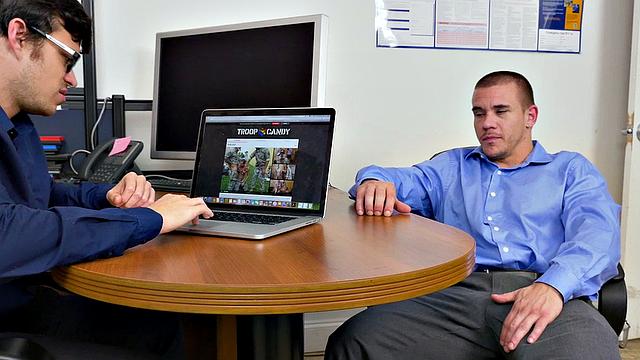 A hot employee get pounded hard by her boss in a wild office threesome