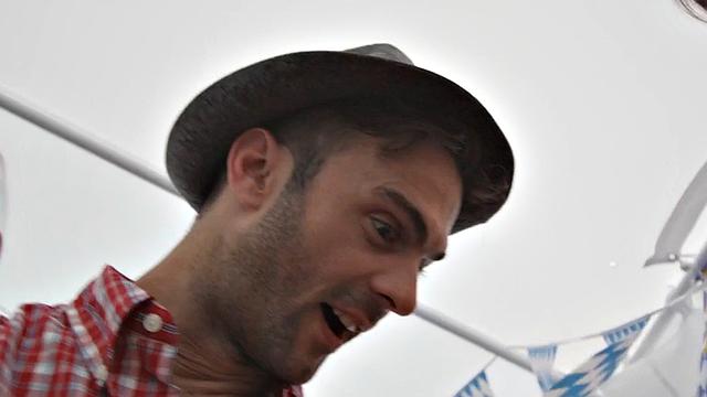 October fest TS babe bareback fucked outdoors under tent