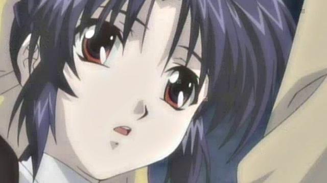 Busty hentai babe rides dick