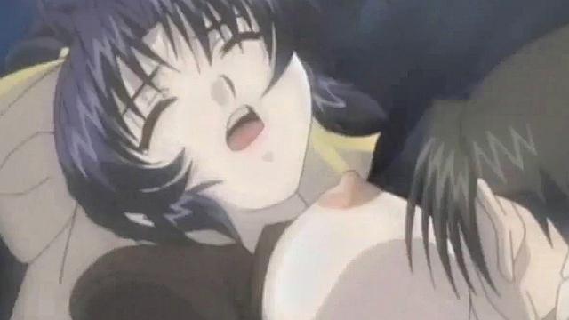 Busty hentai babe rides dick