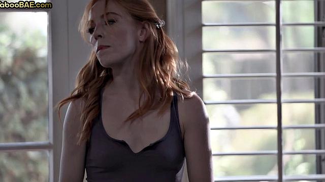 Tiny ginger babe sucks cock and gets pussy rammed by her BF