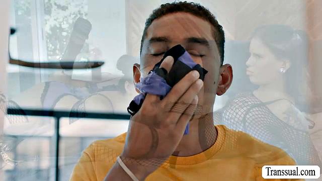 Caught my stepmom getting fucked by TS