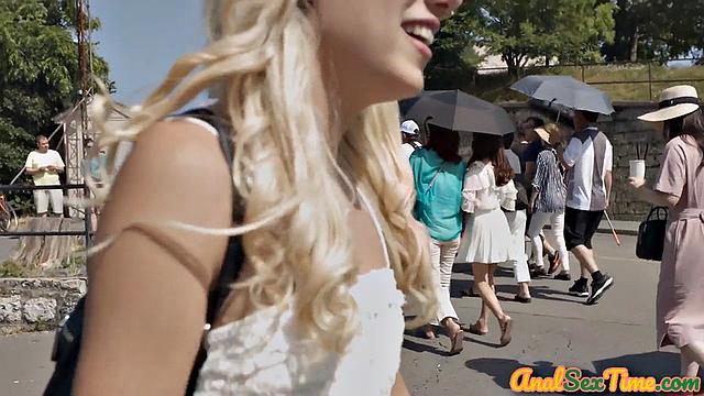 Pierced blonde babe analfucked by Black Cock