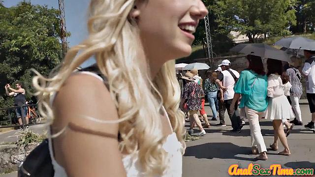 Pierced blonde babe analfucked by Black Cock