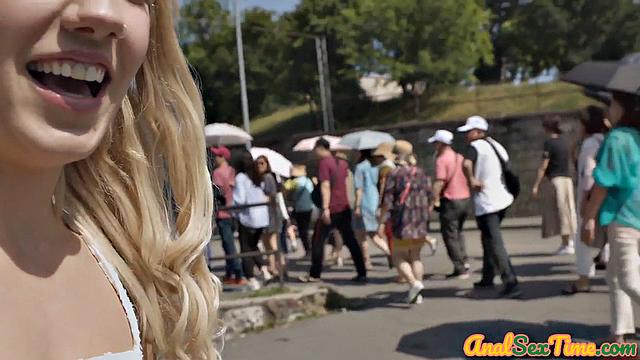 Pierced blonde babe analfucked by Black Cock