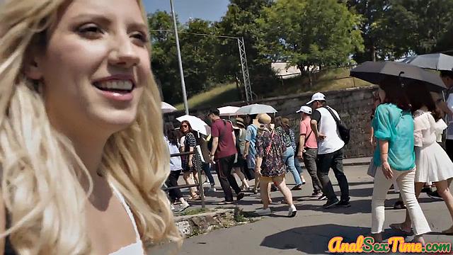 Pierced blonde babe analfucked by Black Cock