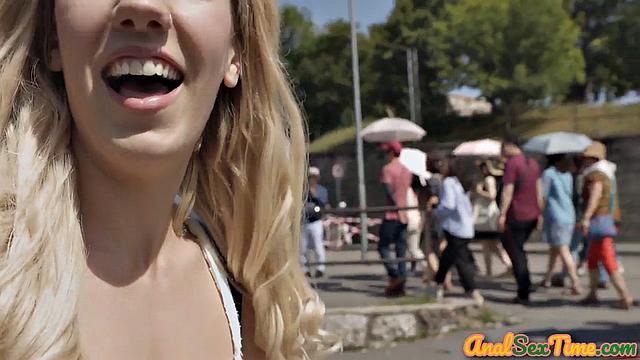 Pierced blonde babe analfucked by Black Cock