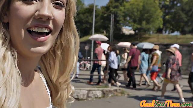 Pierced blonde babe analfucked by Black Cock