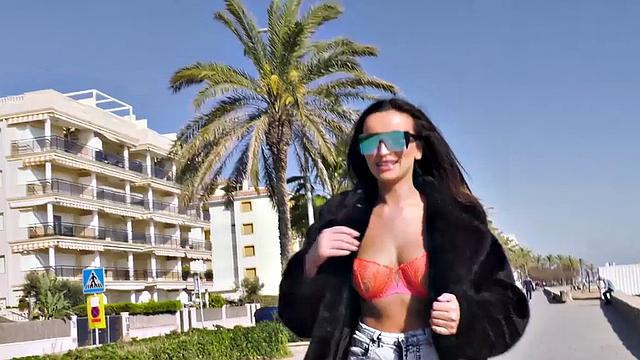 BWC's big tits and tight pussy get pounded outdoors after a public casting