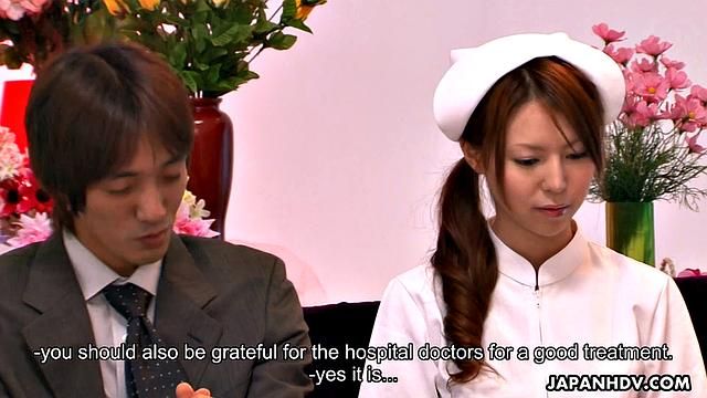 Nurse Rino Asuka gets pleased by patient