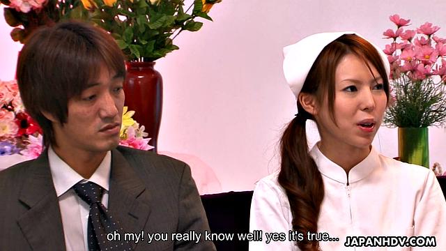Nurse Rino Asuka gets pleased by patient