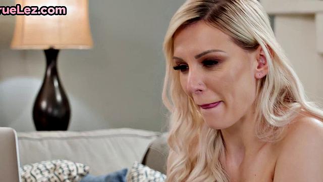 Lesbian MILF fucked by her love