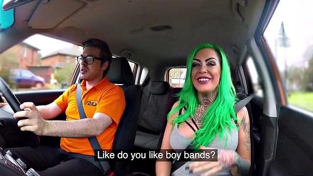 Busty student dickriding teacher before blowjob