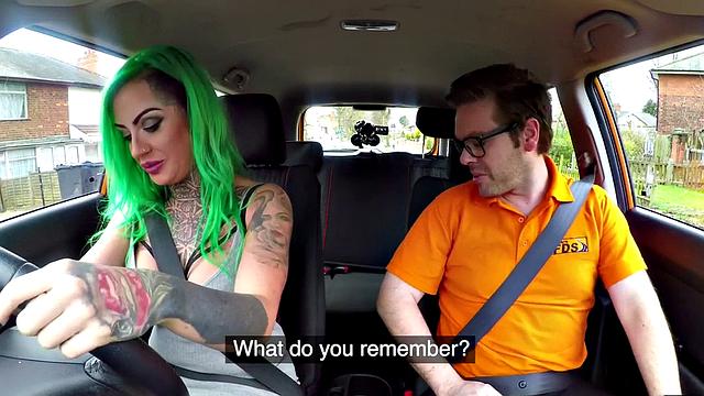 Busty student dickriding teacher before blowjob