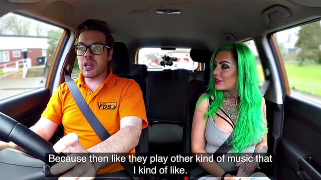 Busty student dickriding teacher before blowjob