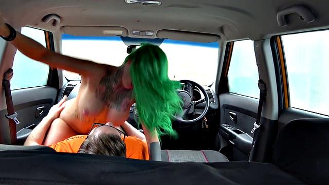 Busty student dickriding teacher before blowjob