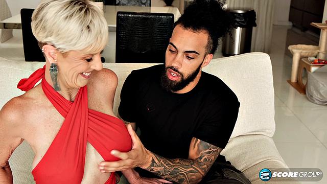 60-year-old, Foxxxy fucks her son's best friend