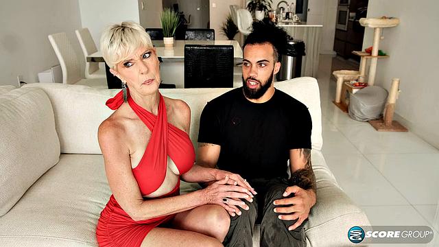 60-year-old, Foxxxy fucks her son's best friend