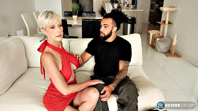 60-year-old, Foxxxy fucks her son's best friend