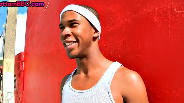 Nubian thug picked up and drilled outdoors by white top