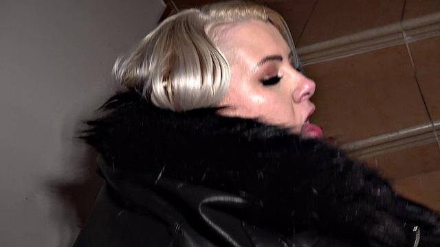 Watch this tattooed blonde with big tits get her pussy drilled in a basement fuck frenzy