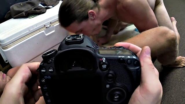 Amateur blond fucked in pawn shop office after blowjob