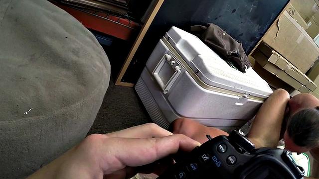 Amateur blond fucked in pawn shop office after blowjob