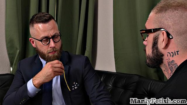 Busty hunk analriding his lover