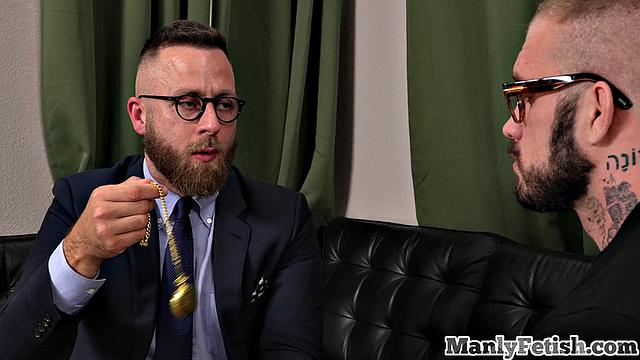 Busty hunk analriding his lover