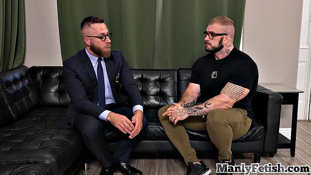 Busty hunk analriding his lover