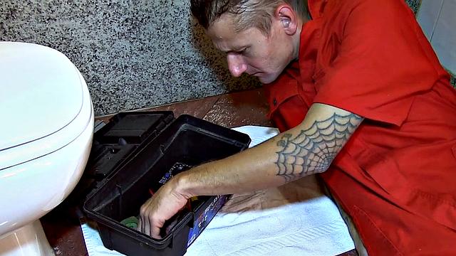 Horny Tgirl CaCau DiPaula Flips with the Plumber