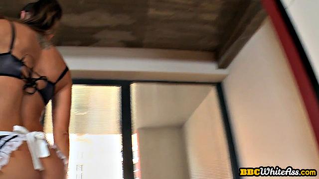 Busty maid bouncing on BBC lover