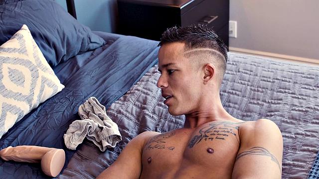 Tattooed jock seduced and breeded by hunky stepbro for cum