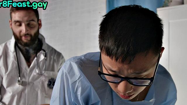 Asian straight dude fucked by doctor in tight anal hole