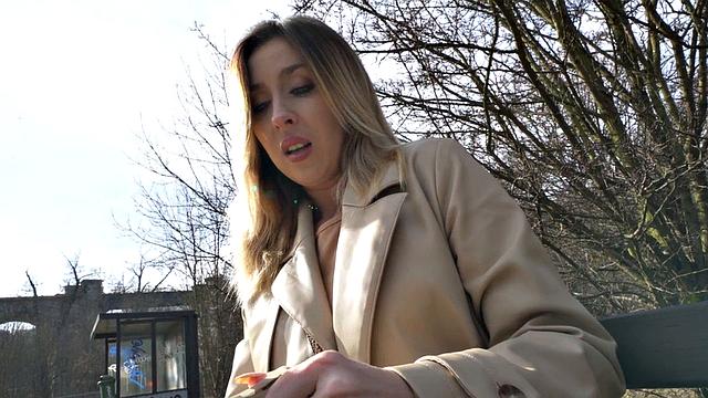 Picked up MILF throatfucked in public