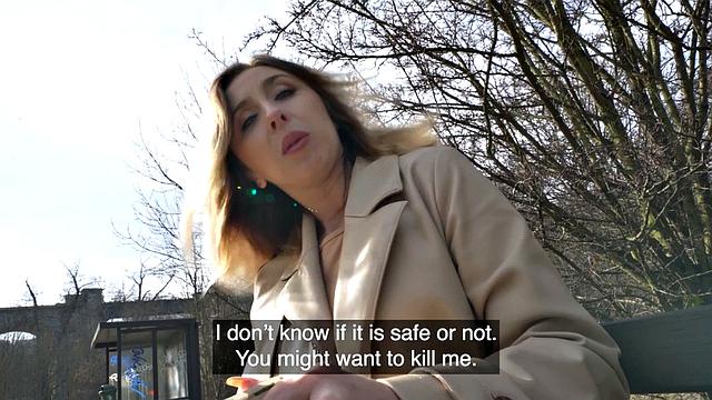 Picked up MILF throatfucked in public